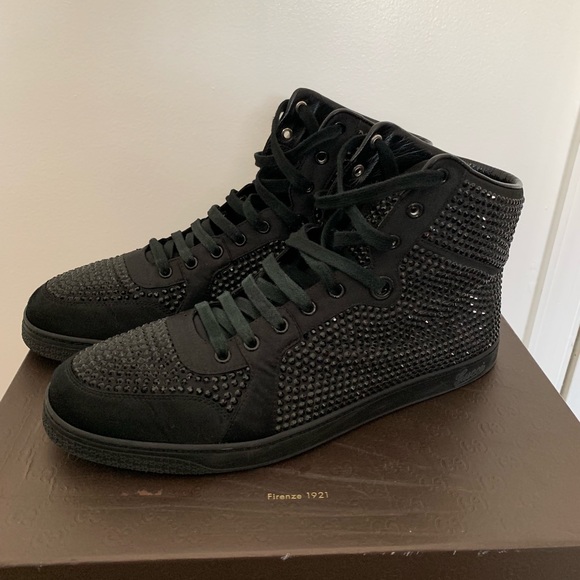 Gucci black rhinestone high top sneaker - Picture 2 of 4